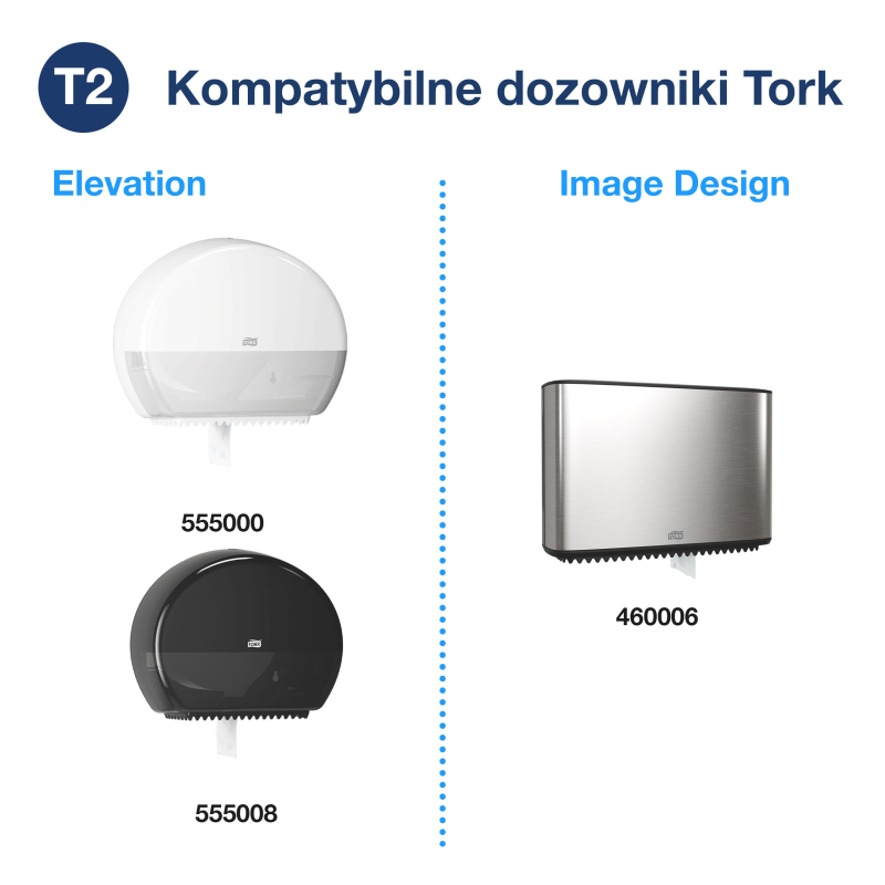 Papier toaletowy Tork 120280 Jumbo T2 Advanced x12 rolek 170m 2W